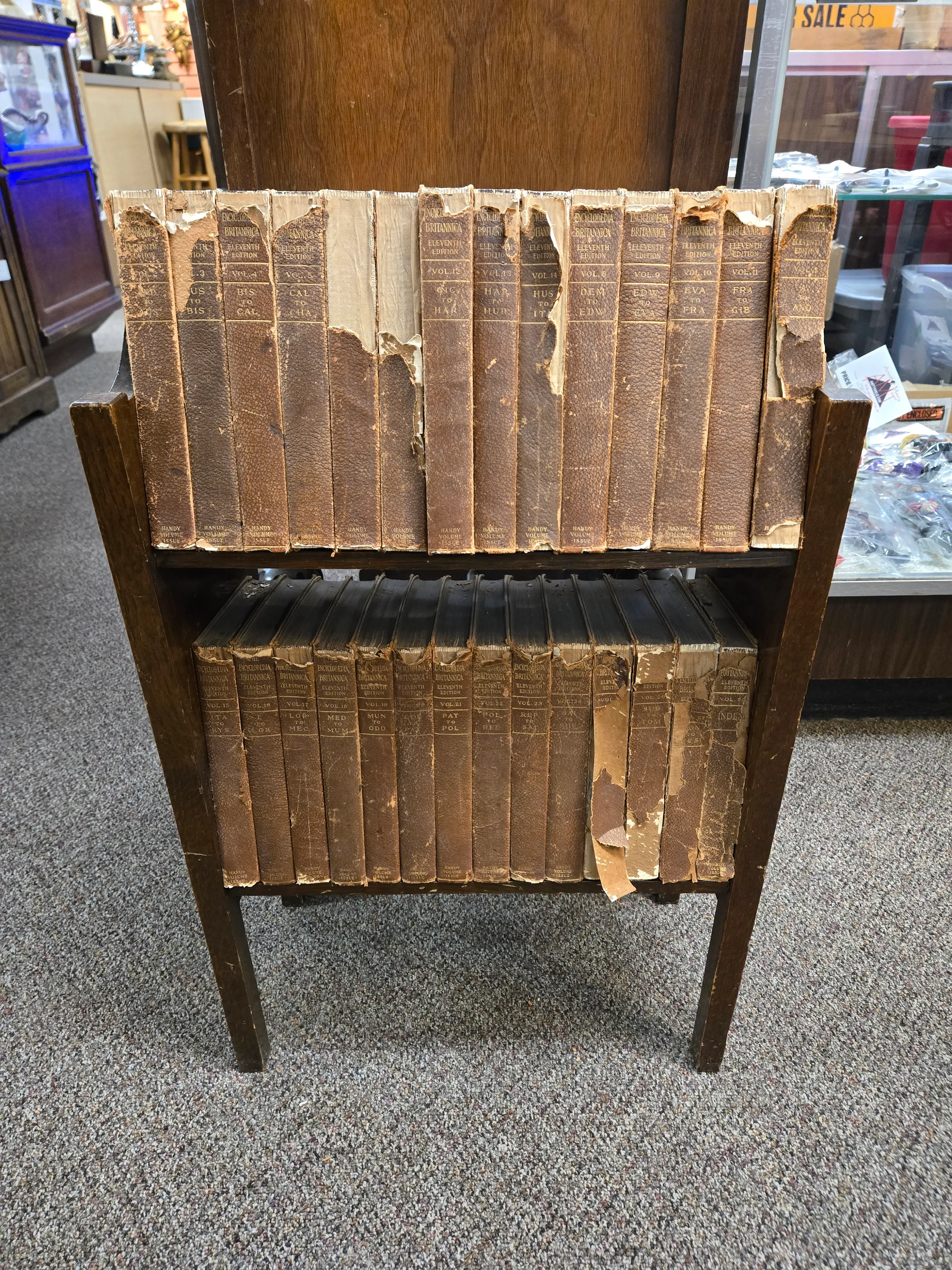 Vintage 1911 Britannica Encyclopedia 11th Ed Set w/ Stand - Decorative Books